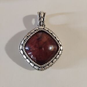 Premier Designs Antique Matte Silver Faux Tortoise Stone